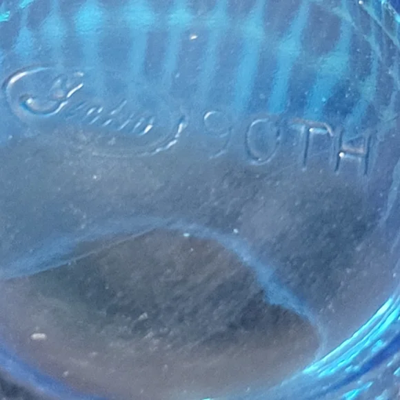 Fenton Celeste Blue Irridescent 90th Anniversary Pitcher and 2 Tumblers - Picture 11 of 11